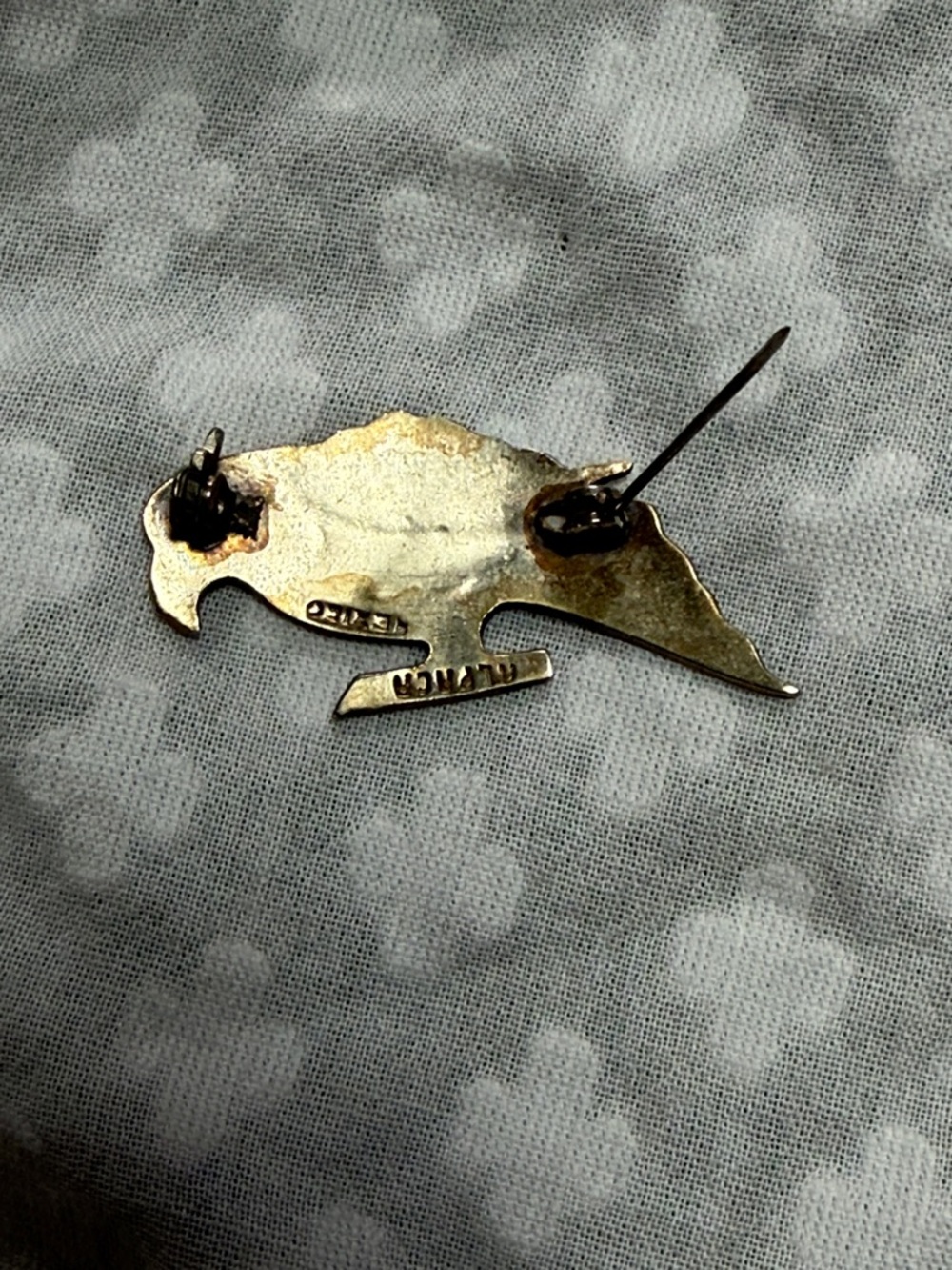 Vintage Alpaca Mexico Abalone Inlay Bird Pin - Picture 4 of 8